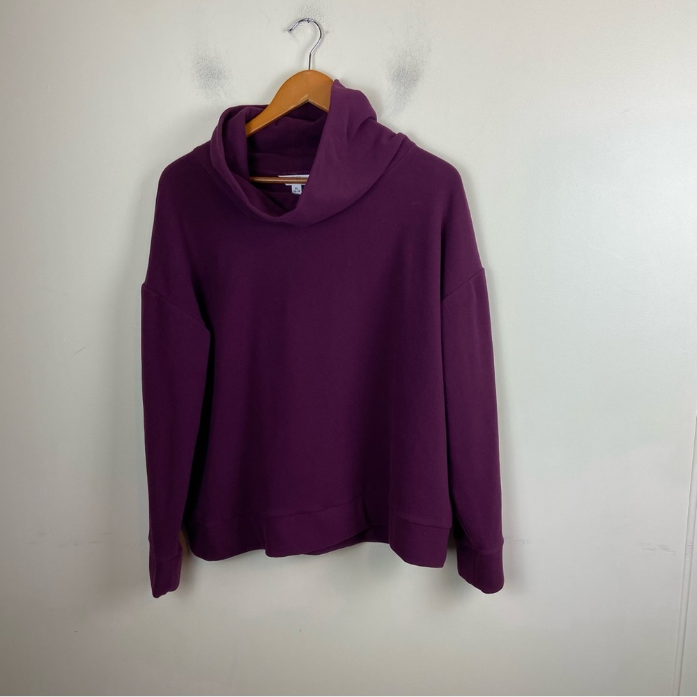 Time and Tru Burgundy Maroon Fleece Cowl Turtleneck Pullover Sweater XL 16-18‎